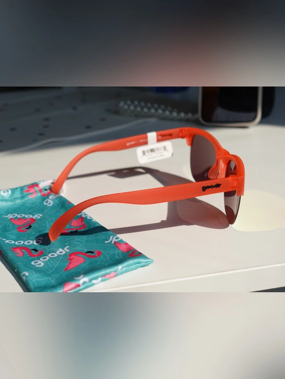goodr Avant G Sunglasses - Château de Maraschino Orange Half-Rim